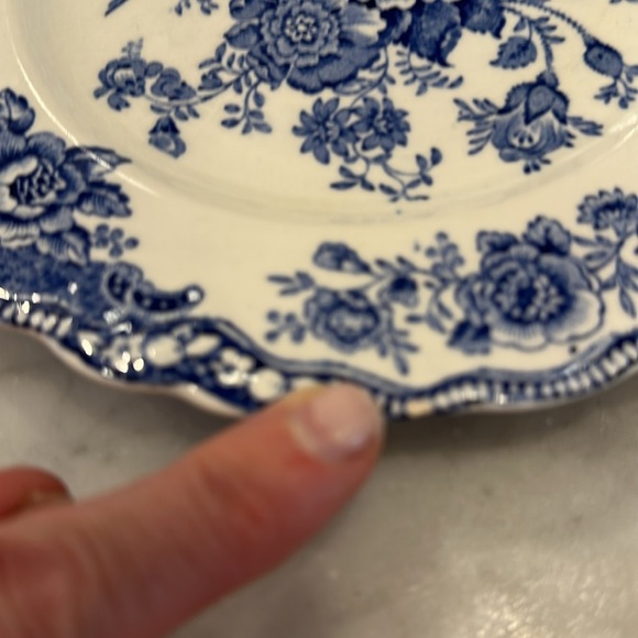 RARE 8” plate, Crown Ducal England, Bristol Blue ironware, 762055 transferware - Picture 5 of 5